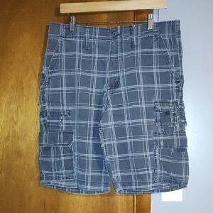 Faded Glory Gray Cargo Shorts Lightweight Cotton